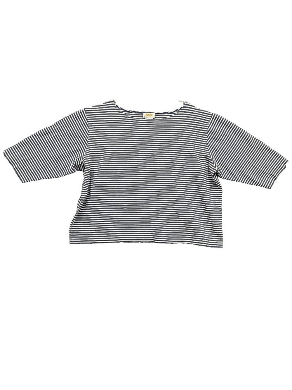 Talbots Top Womens 3X Blue Striped Boxy Drop Shoulder Coastal Nautical Classic